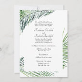 Invitation Mariage Simplement Élégant de Palmiers Tropicaux (Devant)