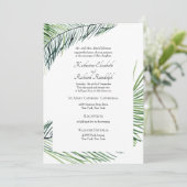 Invitation Mariage Simplement Élégant de Palmiers Tropicaux (Debout devant)