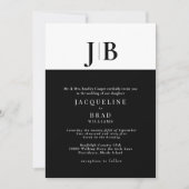 Invitation Mariage Simplicité Noir & Blanc (Devant)