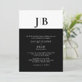 Invitation Mariage Simplicité Noir & Blanc (Debout devant)