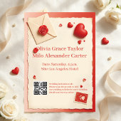 Invitation Mariage simplicité rouge