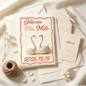 Invitation Mariage simplicité rouge