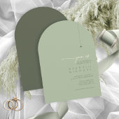 Invitation Mariage Simply Chic Arche en Sauge/Mousse ID1046