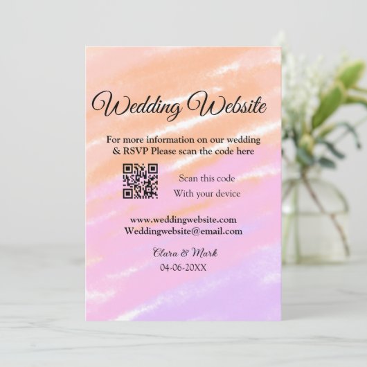 Invitation Mariage site web ajouter Q R code scanner ajouter (Debout devant)