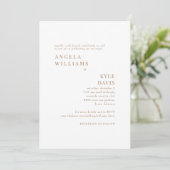 Invitation Mariage Site Web Moderne Or & Blanc Sans Parents (Debout devant)