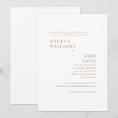 Invitation Mariage Site Web Moderne Or & Blanc Sans Parents (Devant / Derrière)