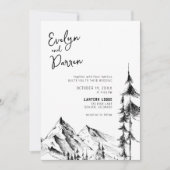 Invitation Mariage Sketch Forest Mountain (Devant)