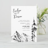 Invitation Mariage Sketch Forest Mountain (Debout devant)