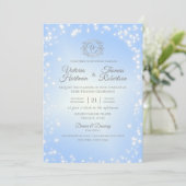 Invitation Mariage Sky Blue Sparkle (Debout devant)