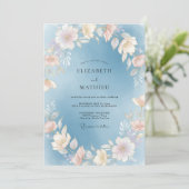 Invitation Mariage Sky Champagne Bloom (Debout devant)