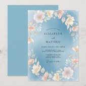 Invitation Mariage Sky Champagne Bloom (Devant / Derrière)