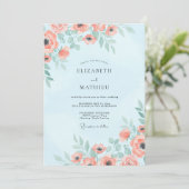 Invitation Mariage Sky Coral Poppy (Debout devant)