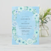 Invitation Mariage Sky Mint Bloom (Debout devant)