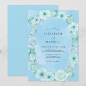 Invitation Mariage Sky Mint Bloom (Devant / Derrière)