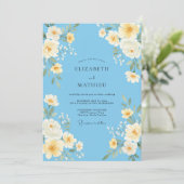 Invitation Mariage Sky Yellow Ranunculus Eucalyptus (Debout devant)