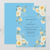 Invitation Mariage Sky Yellow Ranunculus Eucalyptus (Devant / Derrière)