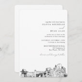 Invitation Mariage Skyline de Fort Worth (Devant / Derrière)