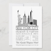 Invitation Mariage Skyline de New York (Devant)