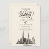 Invitation Mariage Skyline de New York (Devant / Derrière)