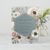 Invitation Mariage Slate Bloom (Debout devant)