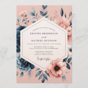 Invitation Mariage Slate Blush Dreamy Flora