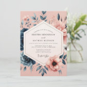 Invitation Mariage Slate Blush Dreamy Flora (Debout devant)