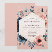 Invitation Mariage Slate Blush Dreamy Flora (Devant / Derrière)