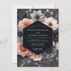 Invitation Mariage Slate Blush Moody Bloom