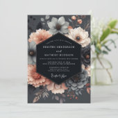 Invitation Mariage Slate Blush Moody Bloom (Debout devant)