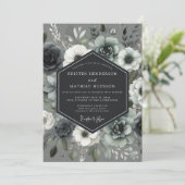 Invitation Mariage Slate Moonlit Bloom (Debout devant)