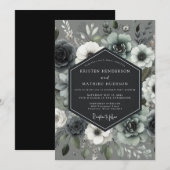 Invitation Mariage Slate Moonlit Bloom (Devant / Derrière)
