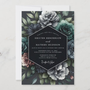 Invitation Mariage Slate Opulent Flora