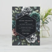 Invitation Mariage Slate Opulent Flora (Debout devant)