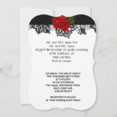 Invitation Mariage Smoking Noir Blanc Rose Rouge Profond 2b (Dos)