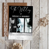 Invitation Mariage Sofisticé blanc & noir élégant Invitat