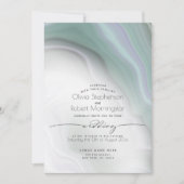 Invitation MARIAGE | Soft Misty Jade and Violet Marble (Devant)