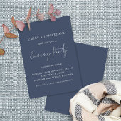 Invitation Mariage Soirée Dusty Navy Bleu