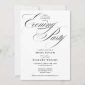 Invitation Mariage Soirée Photo Script Noir Et Blanc (Devant)