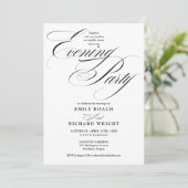 Invitation Mariage Soirée Photo Script Noir Et Blanc (Debout devant)