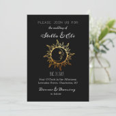 Invitation Mariage solaire céleste et lunaire Gold Foil (Debout devant)