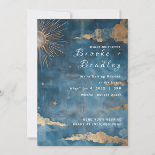 Invitation Mariage Soleil Doré & Ciel Étoilé