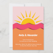 Invitation Mariage soleil rose orange d'été (Devant)