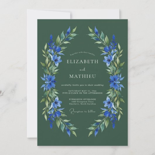 Invitation Mariage solennel en forêt verte (Devant)