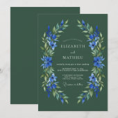 Invitation Mariage solennel en forêt verte (Devant / Derrière)