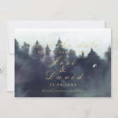 Invitation Mariage sombre et éthéré en forêt Save The Date (Devant)