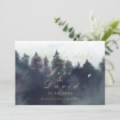 Invitation Mariage sombre et éthéré en forêt Save The Date (Debout devant)