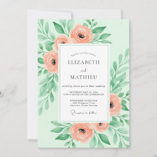 Invitation Mariage somptueux de printemps vert menthe