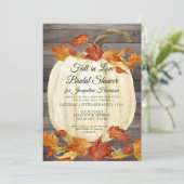 Invitation Mariage sous la feuille d'automne Citrouille Aquar (Debout devant)