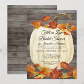 Invitation Mariage sous la feuille d'automne Citrouille Aquar (Devant / Derrière)