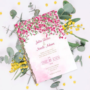 Invitation Mariage sous la forêt tropicale de bougainvillée r